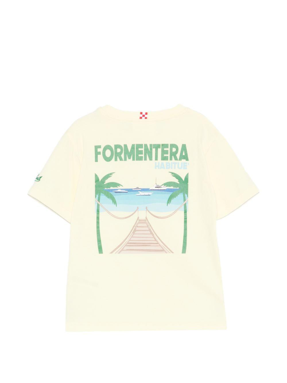 T-shirt per bambino MC2 Saint Barth Kids gialla con stampa grafica sul retro PRL0001 02304L MC2 ST. BARTH KIDS 