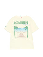 T-shirt per bambino MC2 Saint Barth Kids gialla con stampa grafica sul retro PRL0001 02304L MC2 ST. BARTH KIDS 