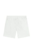 Shorts per neonato Moschino Kids bianchi con tre Teddy Bear MUQ01ULAA17 10101 MOSCHINO KIDS 