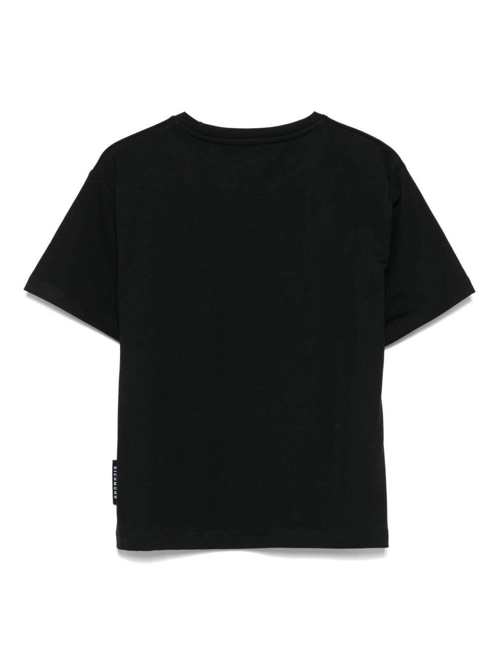 T-shirt per bambina John Richmond Junior nero con stampa grafica RGA25037TS BLACK JOHN RICHMOND JUNIOR 