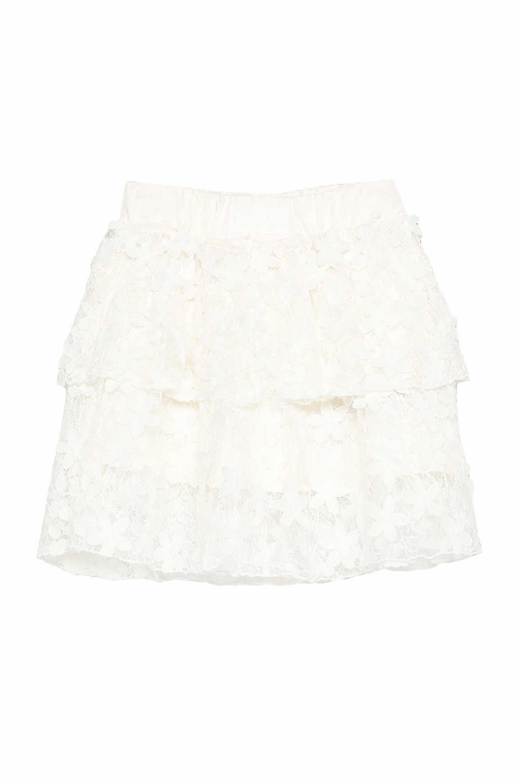 Gonna per bambina Balmain Kids bianca con dettagli floreali all-over BY7A91 U0263 100 BALMAIN KIDS 