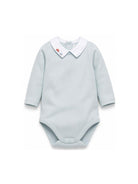 Body per neonato Bonpoint azzurro con ricamo sul colletto W06OUNK00001 015C BONPOINT KIDS 