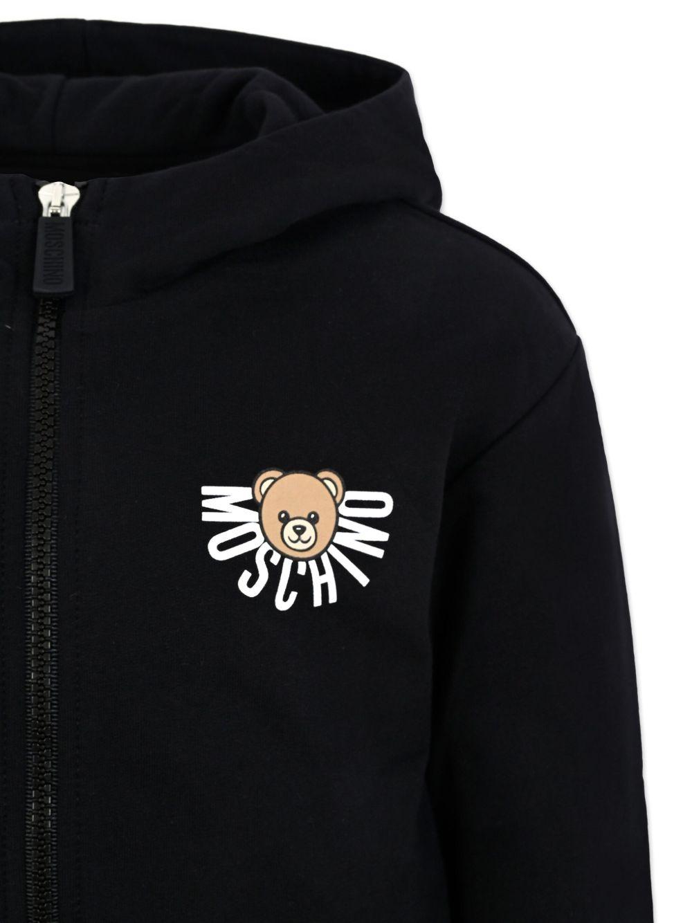 Felpa per bambino Moschino Kids nero con stampa Teddy Bear HUF09ELCA40 60100 MOSCHINO KIDS 