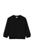 Felpa per bambini Lanvin Enfant nero con ricamo logo sul davanti N30401 09B LANVIN KIDS 