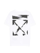 T-shirt per bambino Off-White Kids bianca con stampa freccia sul retro 44BAA002S26J006 100 OFF WHITE KIDS 