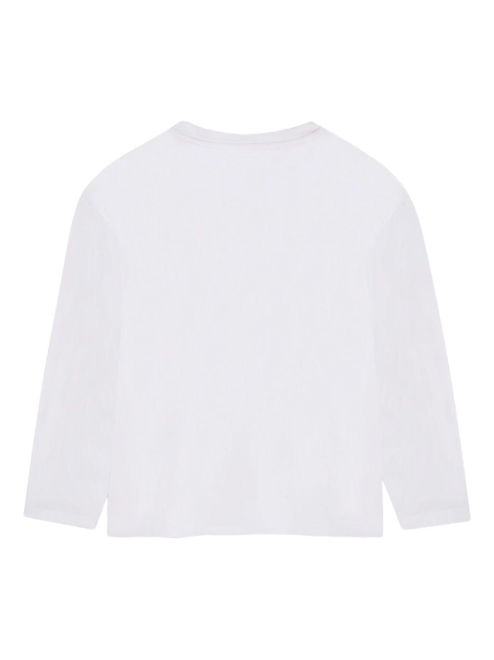 T-shirt a maniche lunghe per bambina Marc Jacobs Kids bianca con stampa grafica a cuore W60611 10P THE MARC JACOBS KIDS 