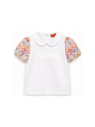 T-shirt per neonata Missoni Kids bianca con logo sul davanti MY8041 Z3672 100MC MISSONI KIDS 