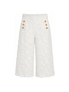Pantaloni per bambina Balmain Kids bianco con dettaglio con bottoni BY6B80 U0263 100 BALMAIN KIDS 