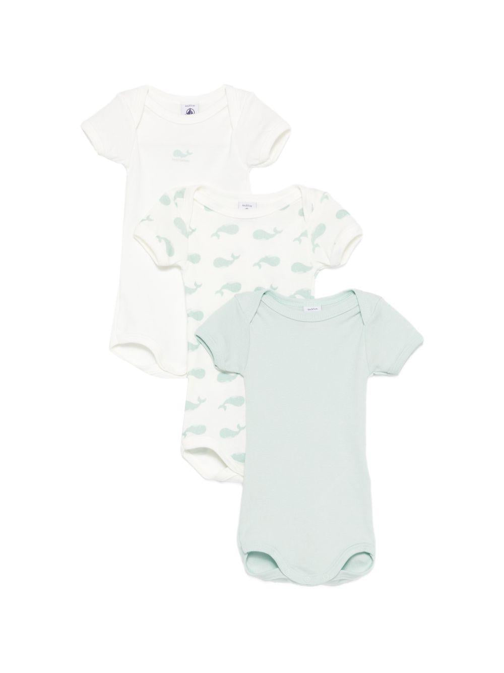 Tre pezzi per neonato Petit Bateau multicolore a maniche corte A0FOJ 00 PETIT BATEAU 