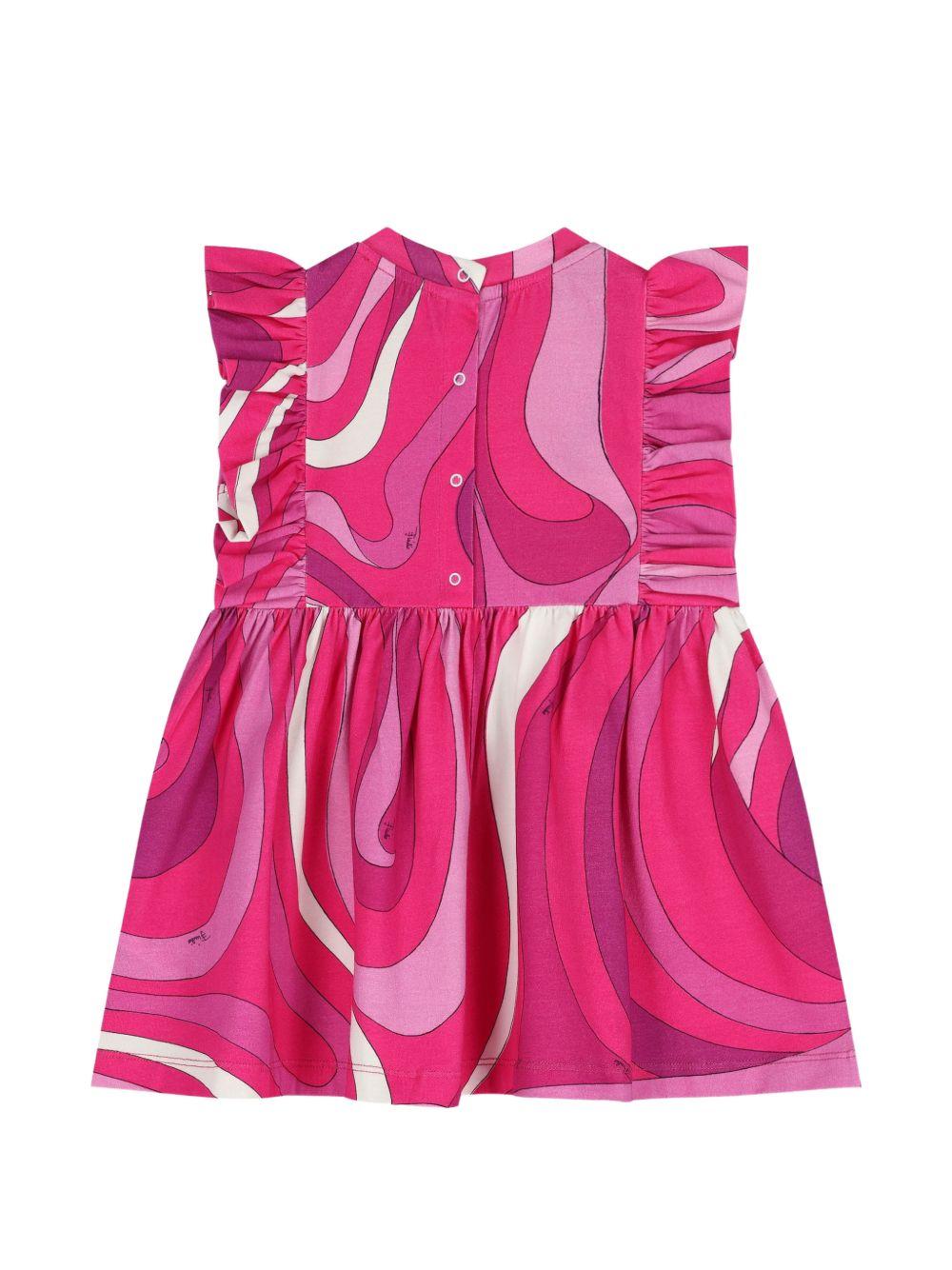 Abito per neonata Emilio Pucci Junior multicolore con dettaglio con ruches PY1012 Z3687 570BC EMILIO PUCCI KIDS 