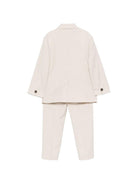 Abito a doppiopetto per bambino Paolo Pecora Kids beige con revers a lancia PP4268 BEIGE PAOLO PECORA KIDS 