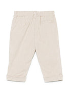 Pantaloni per neonato Fendi Kids beige con motivo a quadri e ricamo logo sulla gamba BMF244 AS63 F1P2N FENDI KIDS 