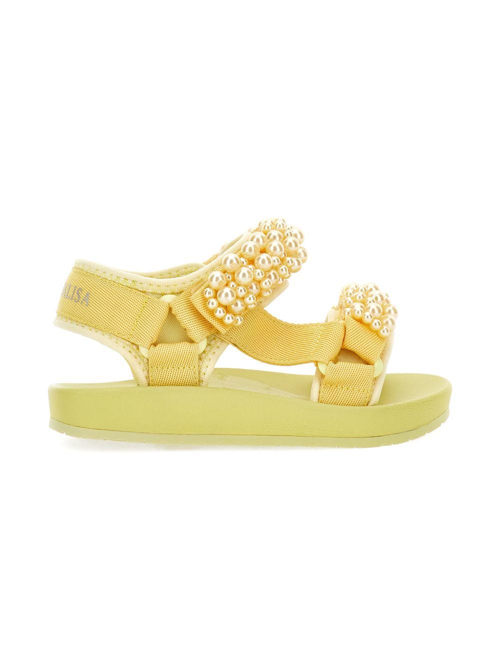 Sandali per bambina Monnalisa gialli con applicazioni a perline 8CG012 7700 0014 MONNALISA KIDS 