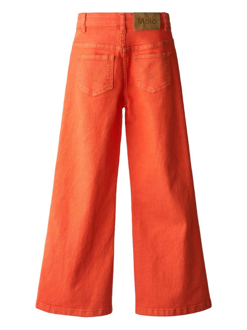 Pantaloni per bambina Molo Atla arancione con due tasche posteriori applicate 2S26I114 5641 MOLO KIDS 