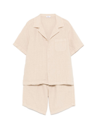 Set con shorts e camicia per bambino Il Gufo beige in lino P25DP485L6006 126 IL GUFO KIDS 