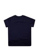 T-shirt per neonati Moschino Kids blu con stampa tre Teddy Bear sul davanti MUM04KLAA17 40016 MOSCHINO KIDS 