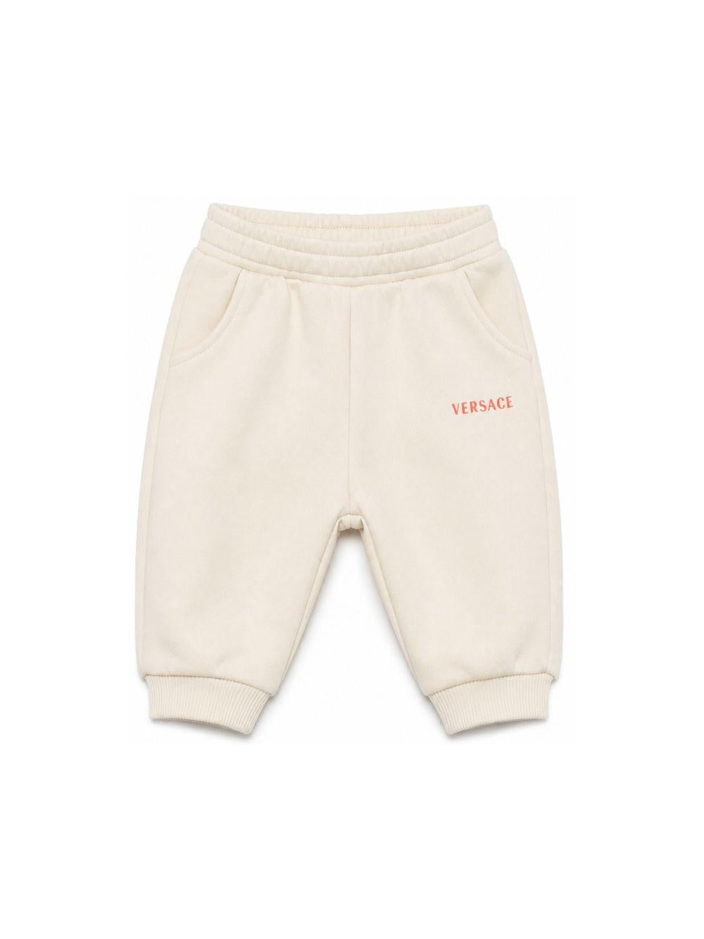 Pantaloni sportivi per neonato Versace Kids beige con dettaglio logo 10251531A18127 2YE00 VERSACE KIDS 