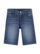 Shorts denim per bambino Givenchy Kids blu con logo sul retro H30721 Z10 GIVENCHY KIDS 
