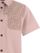 Camicia per bambino Fendi Kids beige con caratteristico monogramma FF JMC204 AS5Y F1P2N FENDI KIDS 