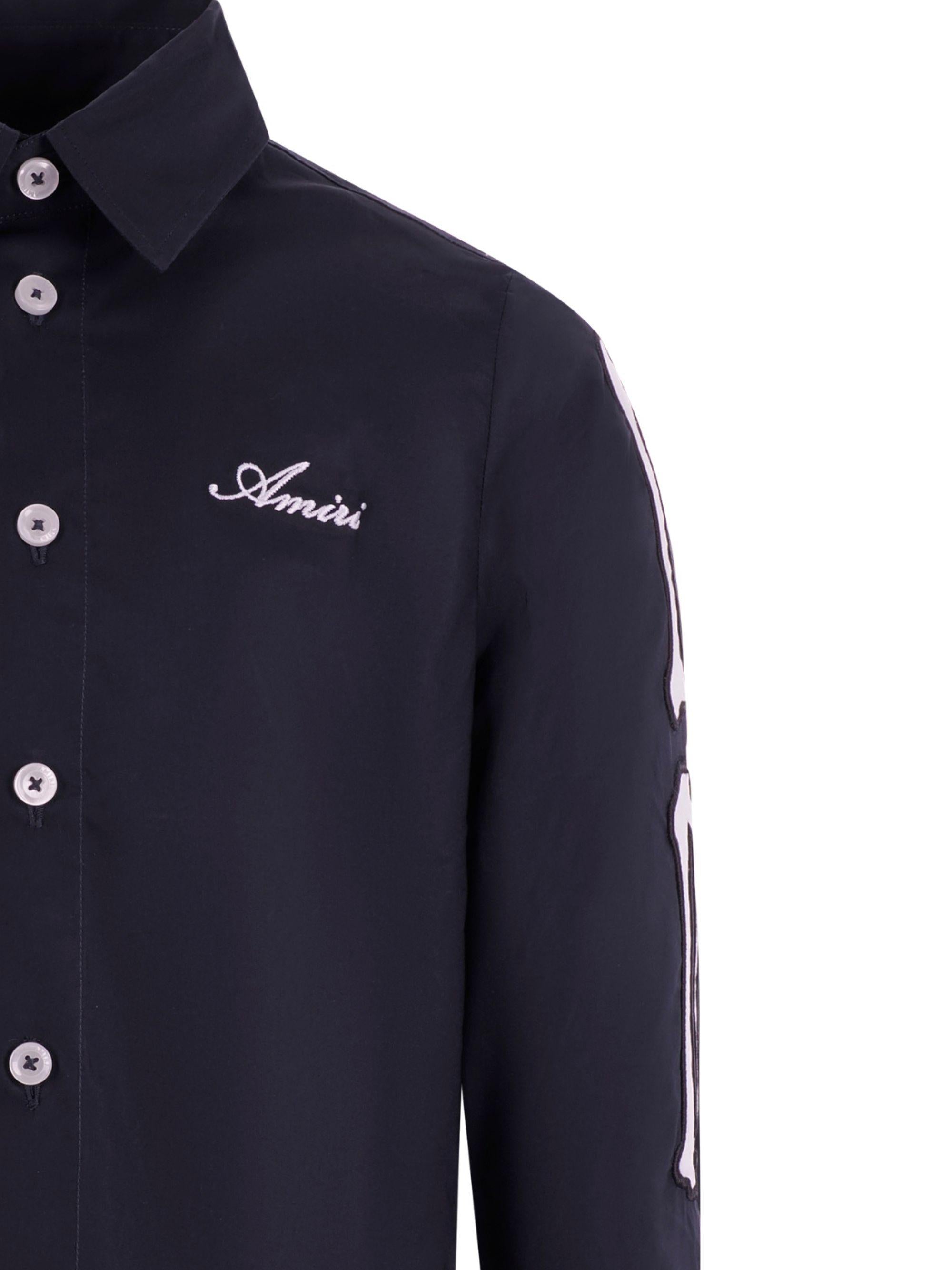 Camicia per bambino Amiri Kids nera con applicazione ossa ACTOSH1002 950 AMIRI KIDS 
