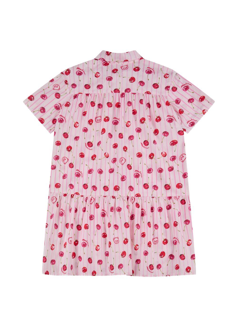 Abito per bambina Moschino Kids rosa con motivo righe HDV0HGLLB67 83658 MOSCHINO KIDS 