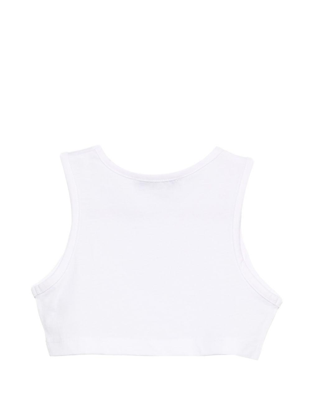 Top corto per bambina MSGM Kids bianca con stampa logo S6MSJGTO011 001 MSGM KIDS 
