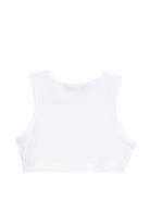 Top corto per bambina MSGM Kids bianca con stampa logo S6MSJGTO011 001 MSGM KIDS 