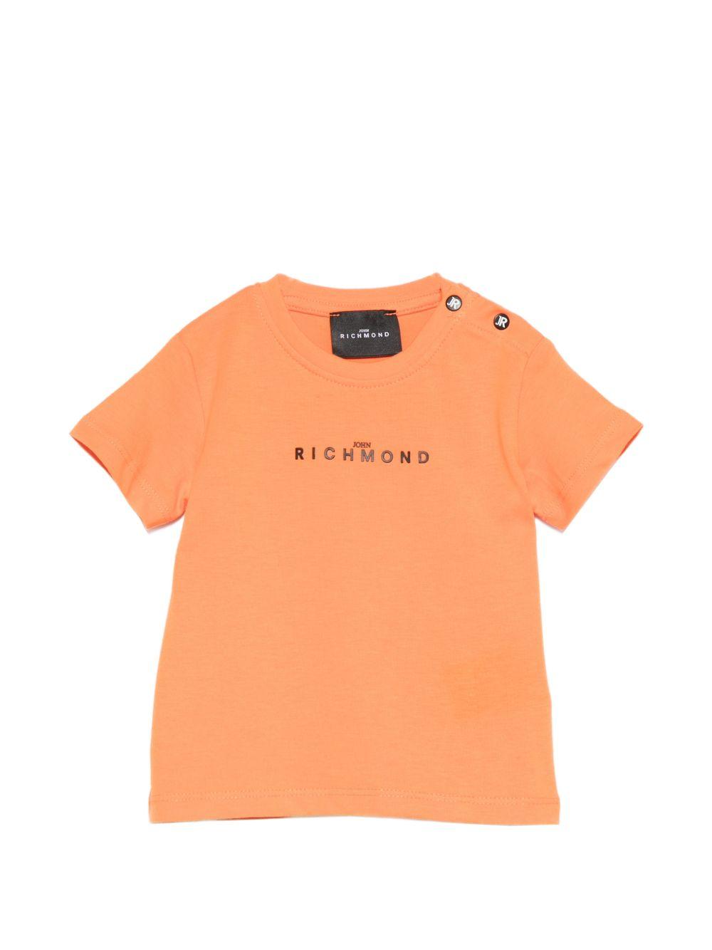 T-shirt per neonati John Richmond Junior arancione con dettaglio logo RIP26110TS ORANGE PEEL JOHN RICHMOND KIDS 