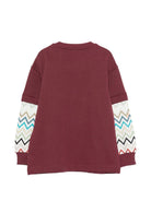 Felpa per bambino Missoni Kids bordeaux con maniche a contrasto MZ4H30 Z3183 530 MISSONI KIDS 
