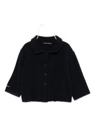 Cardigan per neonato Album di Famiglia Kids nero con colletto alla Peter Pan 25W41168 INK ALBUM DI FAMIGLIA 