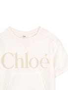 Abito per bambina Chloé Kids beige con logo sul davanti C21230 117 CHLOE' KIDS 