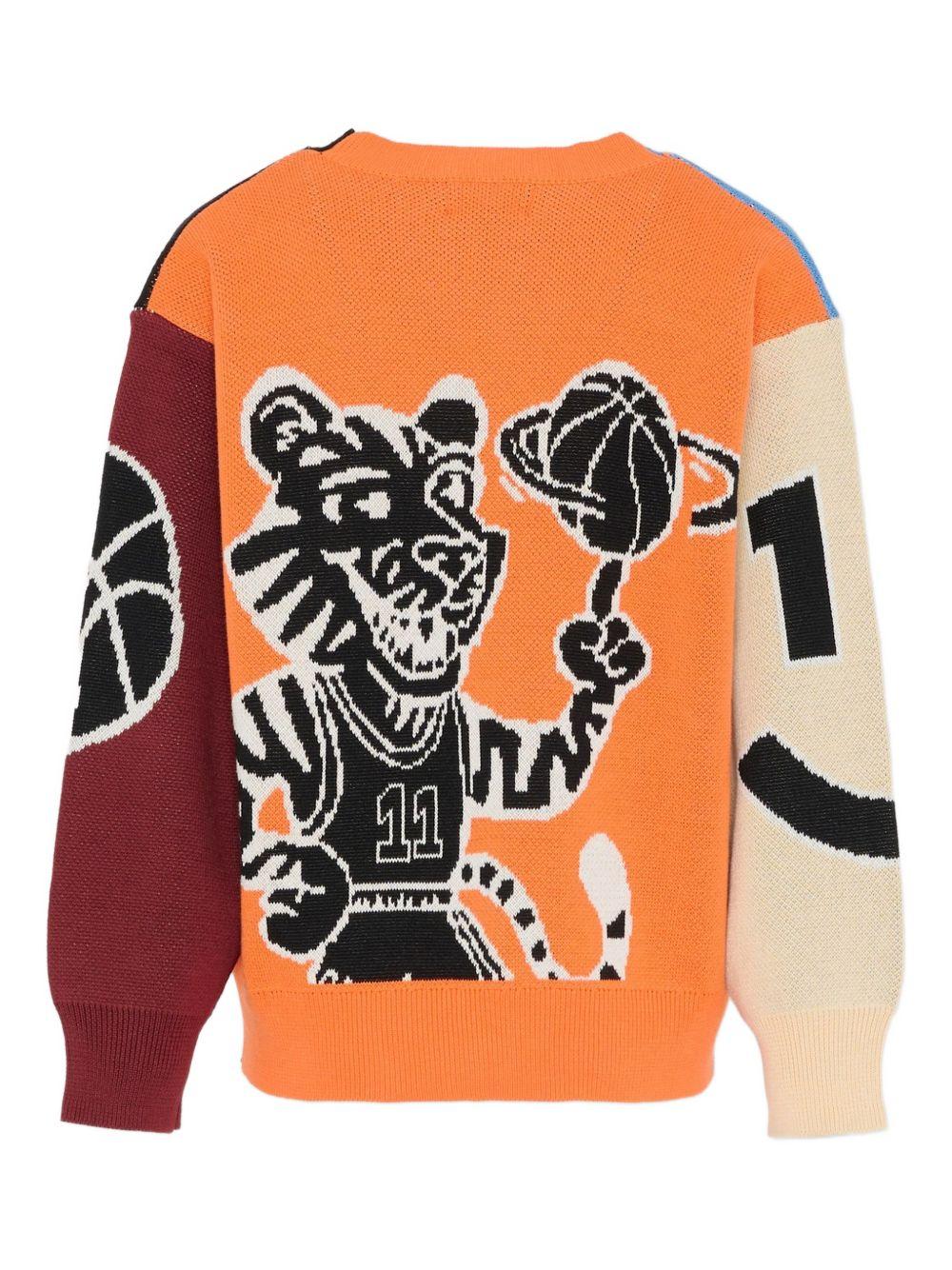 Cardigan Burt per bambino Molo multicolor con motivo basketball 1S26K301 9864 MOLO KIDS 