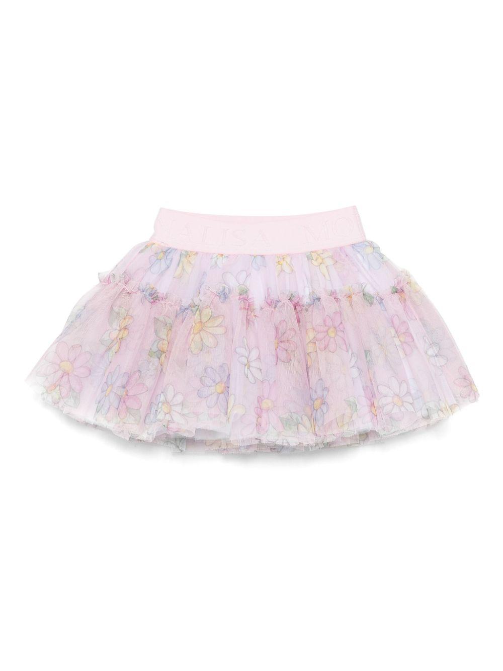 Gonna per neonata Monnalisa rosa a fiori 31E702 5664 0090 MONNALISA 