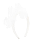 Cerchietto per bambina MAISON AVA bianco in tulle con decorazione in cristalli MA-SS25-HH09 WHITE MAISON AVA KIDS 