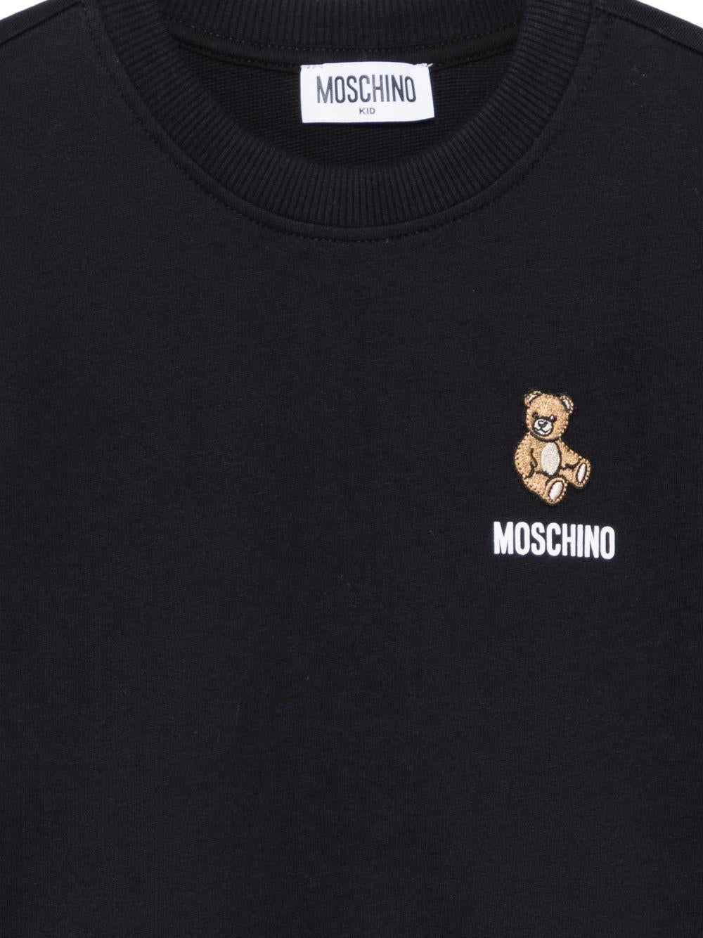 Felpa per bambini Moschino Kids nera con logo sul davanti HUF09XLCA19 60100 MOSCHINO KIDS 