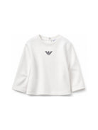T-shirt per neonato Emporio Armani Kids bianca con logo Aquila sul davanti EB000418 AF15013 M0134 EMPORIO ARMANI KIDS 
