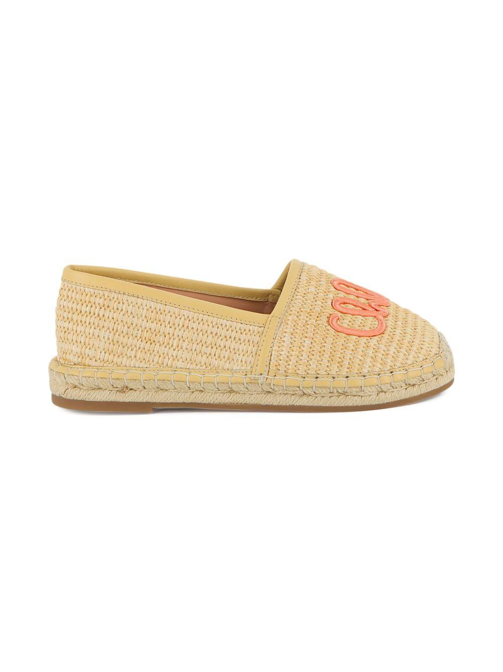 Espadrilles per bambina Chloé Kids beige con ricamo C20882 43A CHLOE' KIDS 