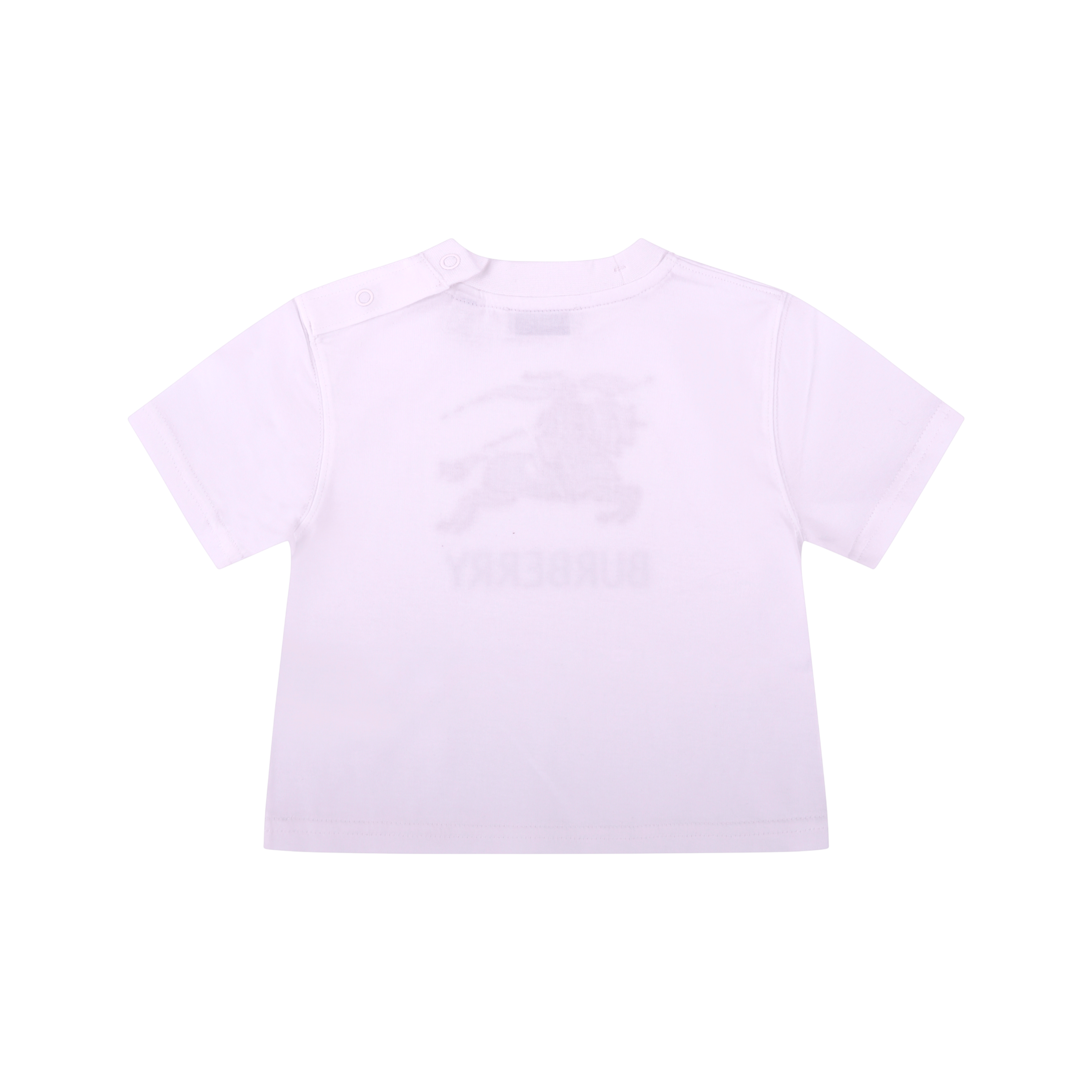 T-shirt per neonati Burberry Kids bianca con logo equestre sul davanti 8121205 A1464 BURBERRY KIDS 