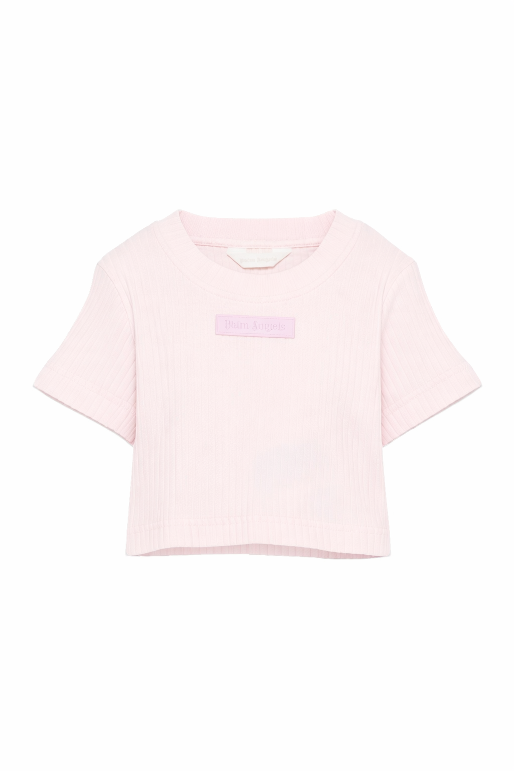 T-shirt per bambina Palm Angels Kids rosa con logo sul davanti PGAA017S26JER001 042 PALM ANGELS KIDS 
