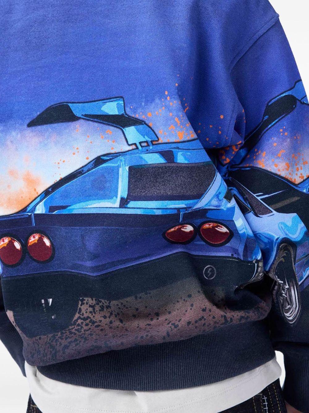 Felpa per bambino Molo blu con stampa grafica 1W25J203 4991 MOLO 