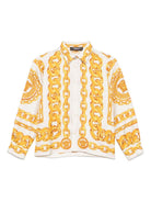 Camicia per bambino Versace Kids beige con stampa catena 10206801A14449 5E490 VERSACE KIDS 