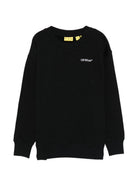 Felpa per bambino Off-White Kids nera con logo sul davanti 44BBA001S26F008 001 OFF WHITE KIDS 
