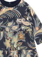 Abito per neonata Etro Kids blu con stampa paisley GZ1010 Z4083 617NO ETRO KIDS 