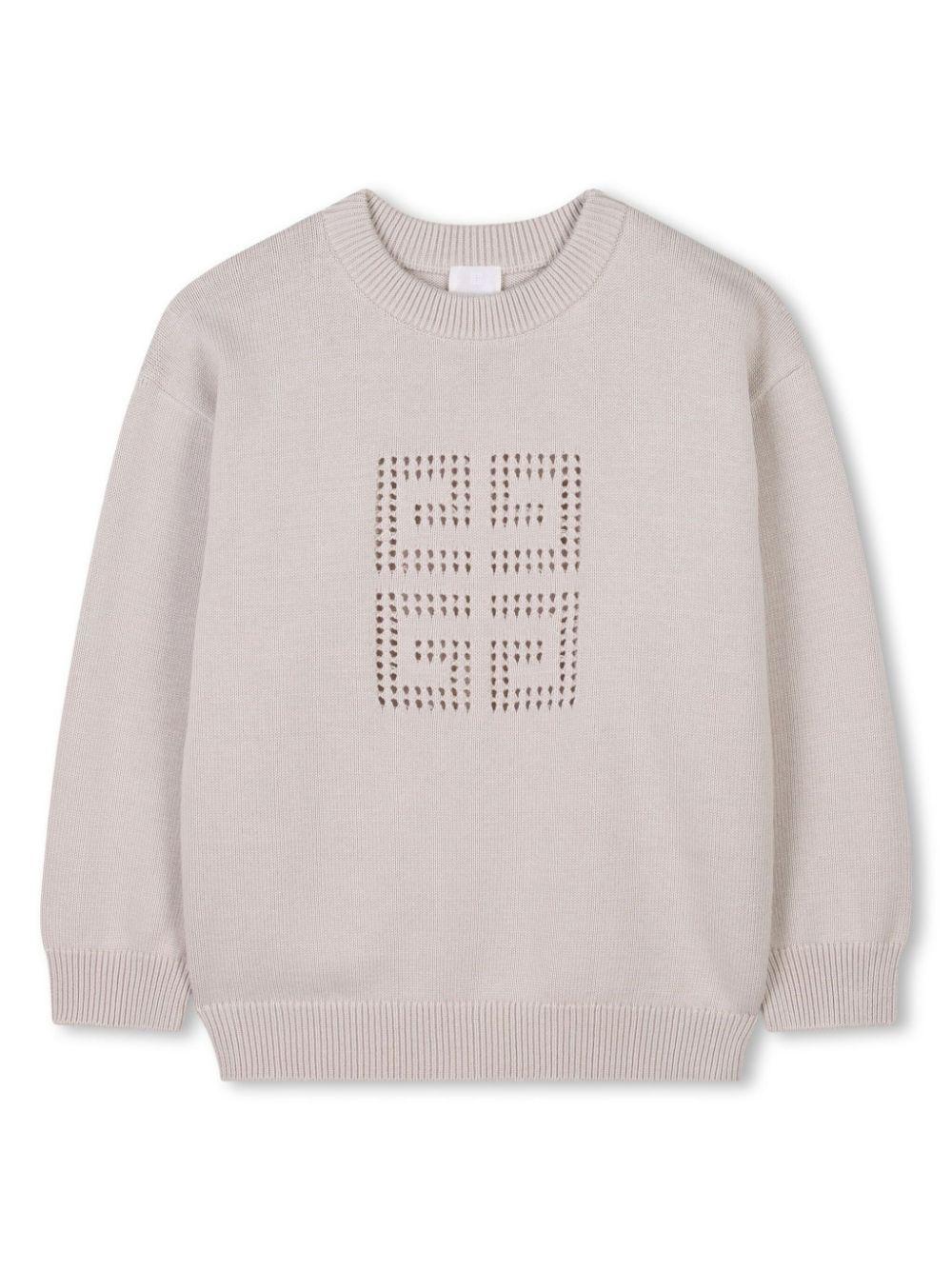 Maglione per bambino Givenchy Kids beige traforato con motivo 4G H30694 184 GIVENCHY KIDS 