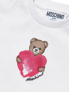 Abito per neonata Moschino Kids bianco con stampa Teddy Bear MDV0DJLAA02 10101 MOSCHINO KIDS 