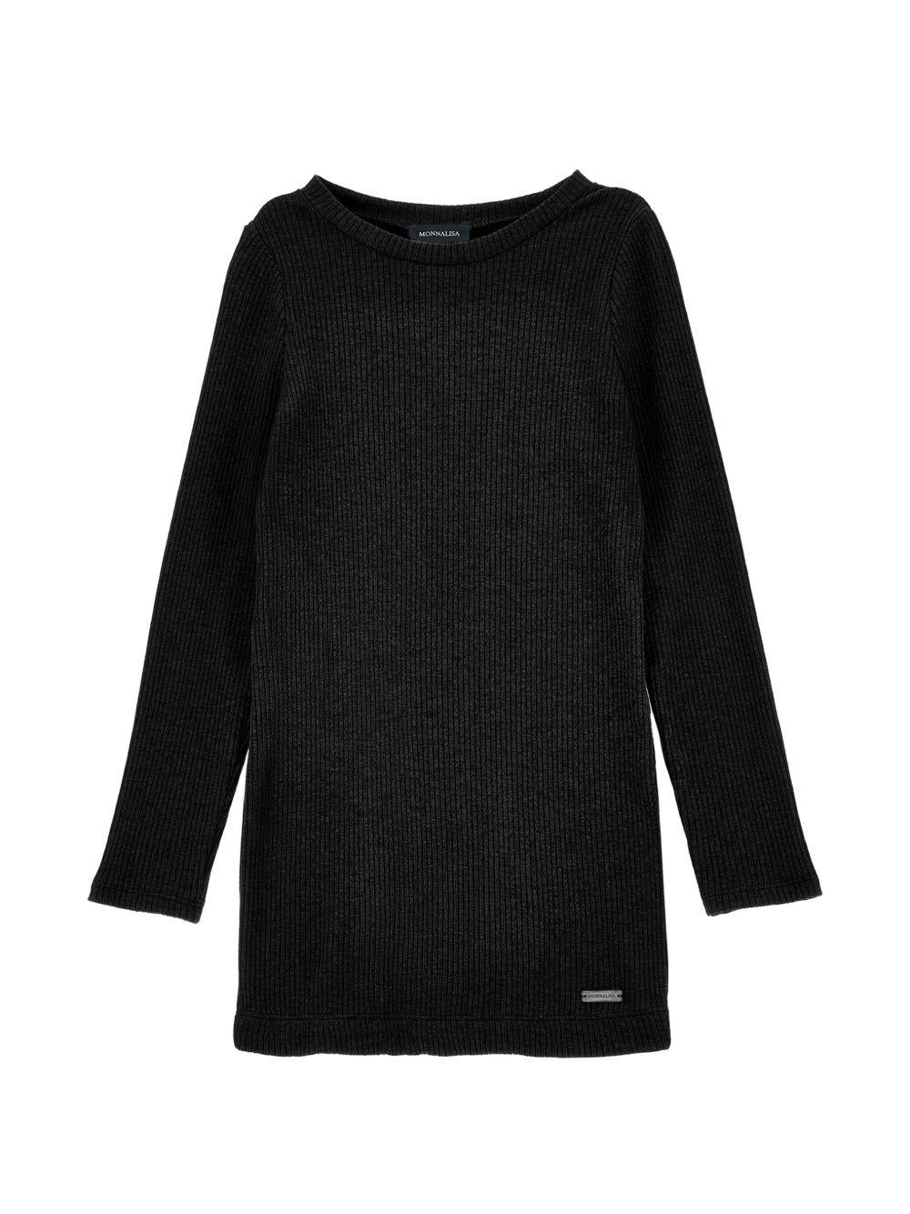 Abito per bambina Monnalisa Kids nero a coste a maniche lunghe 41H903 8214 0050 MONNALISA KIDS 