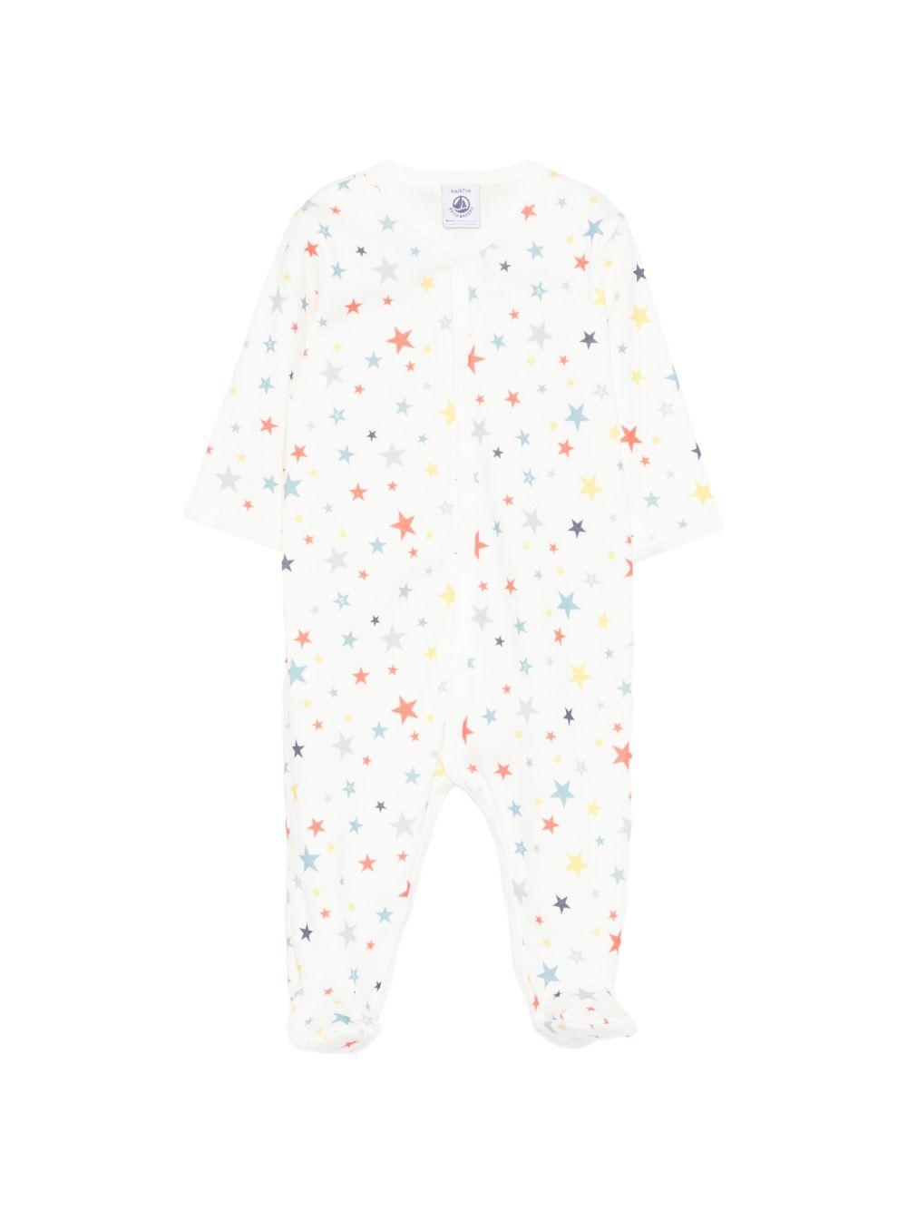 Pigiama per neonato Petit Bateau bianco con stampa stelle A0F8T 01 PETIT BATEAU 
