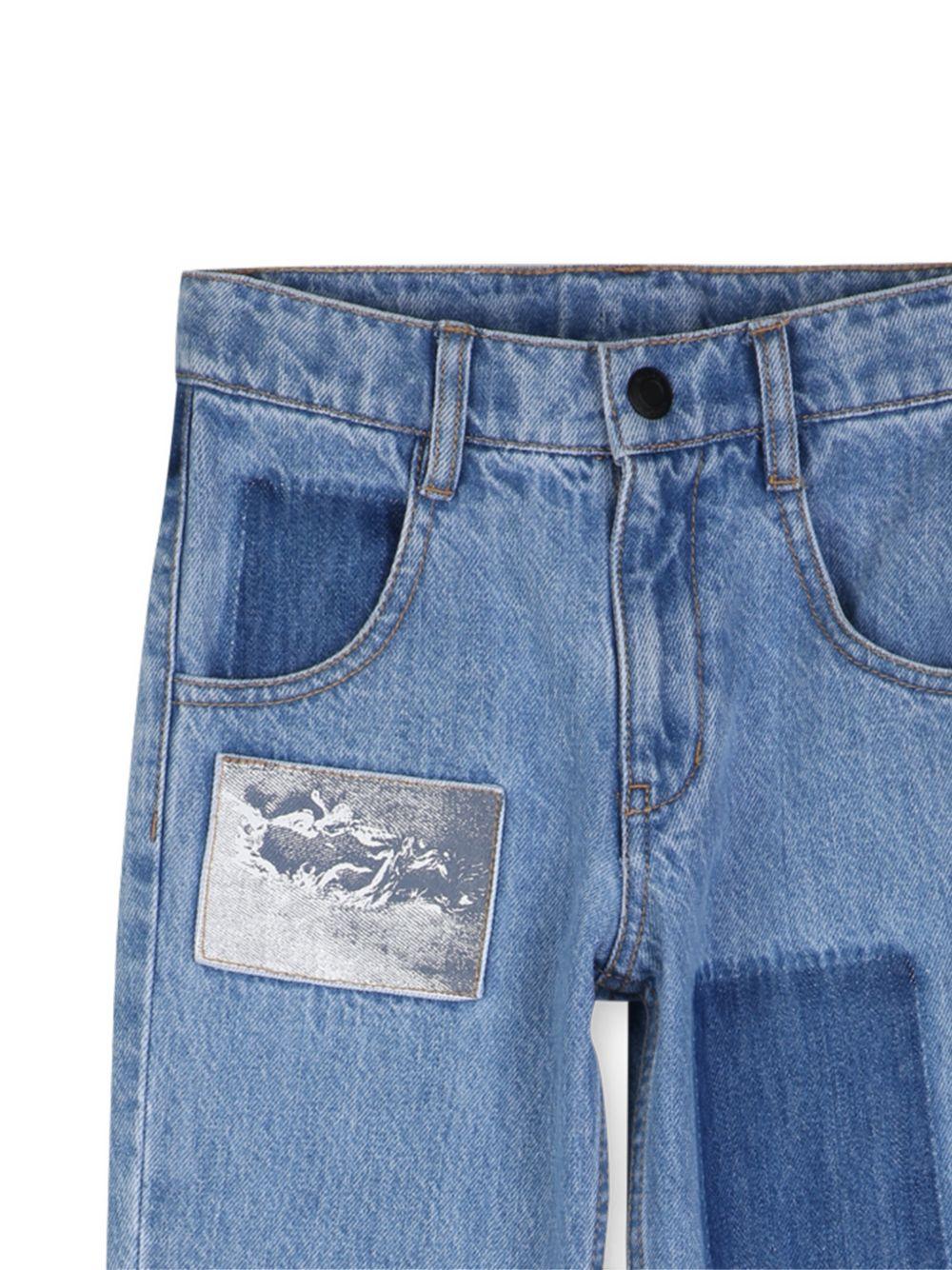 Pantalone per bambino The Marc Jacobs Kids blu orli arrotolati W60795 Z10 THE MARC JACOBS KIDS 