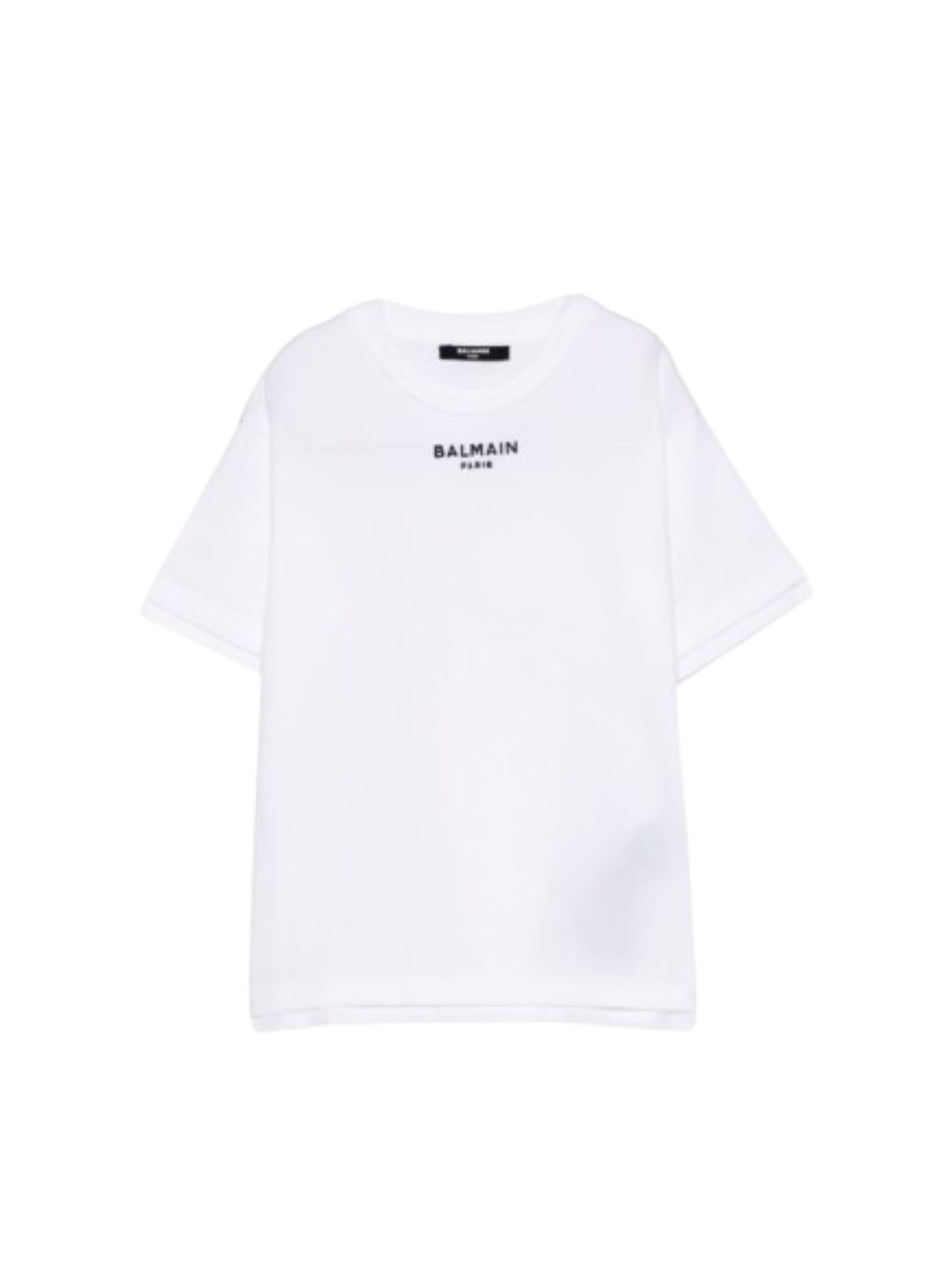 T-shirt per bambino Balmain Kids bianca con logo sul davanti BY8Q31 Z3658 100BL BALMAIN KIDS 