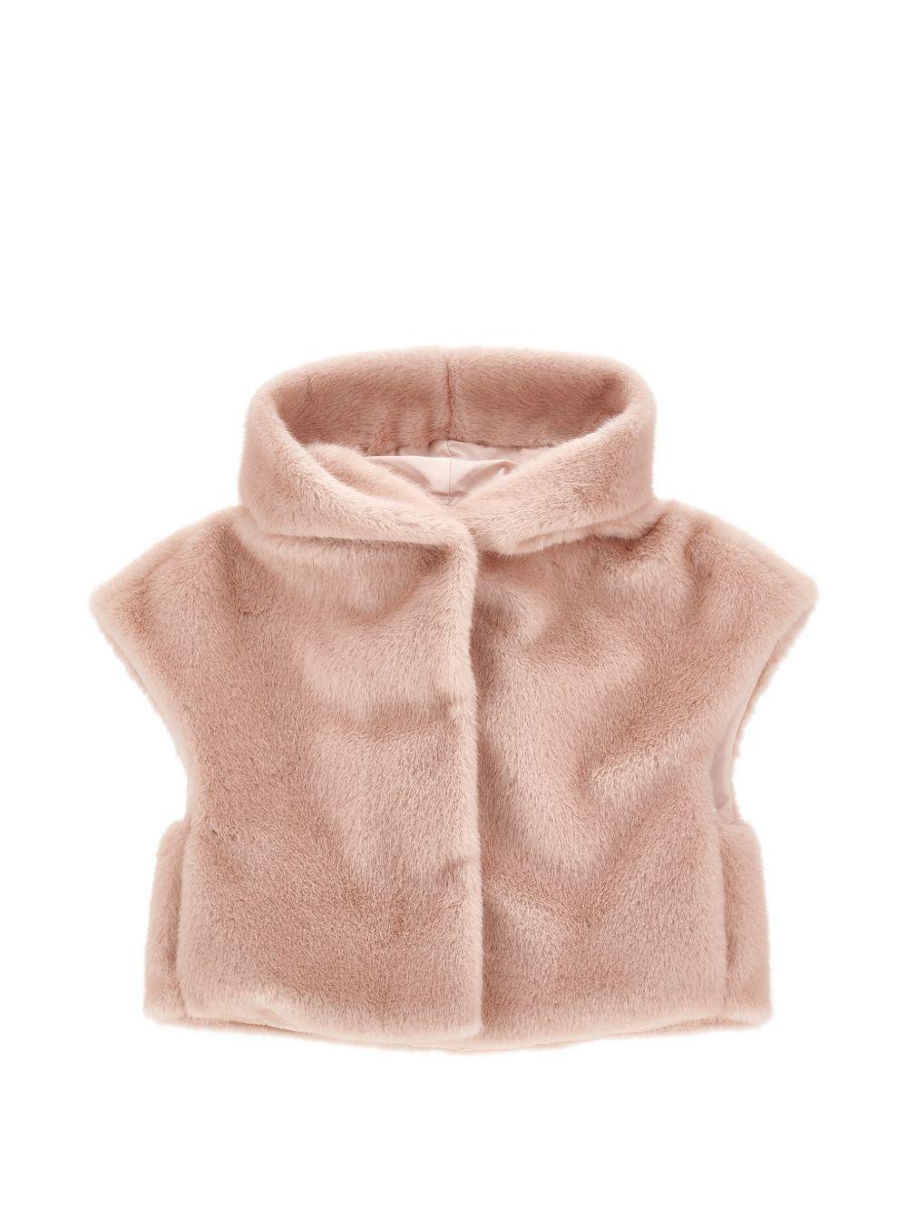 Gilet per bambina Monnalisa Kids rosa con design in pelliccia sintetica 17H105 8034 0091 MONNALISA KIDS 